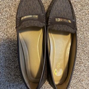 Michael Kors Dark Brown Patterned Loafers